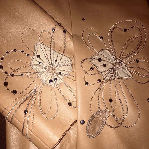 Dana Buchman New Leather Embroidered Jacket 6 NWOT - Picture 2 of 8